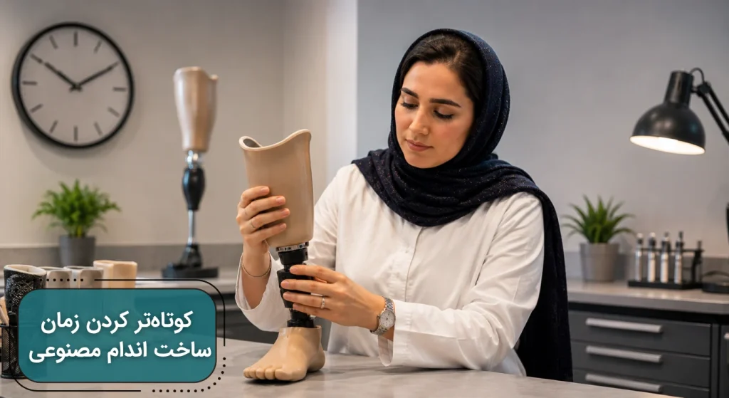 آیا می توان زمان ساخت اندام مصنوعی را کوتاه تر کرد؟ | تصویری از دکتر مهسا فاطمی در حال ساخت پروتز